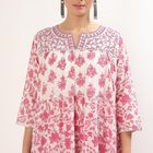 Women's Pink Cotton Floral Printed Ethnic Set, हल्का गुलाबी, small image number null