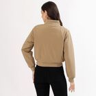 Women's Warm Beige Baseball Casual Bomber Jacket, गहरा पीला, small image number null