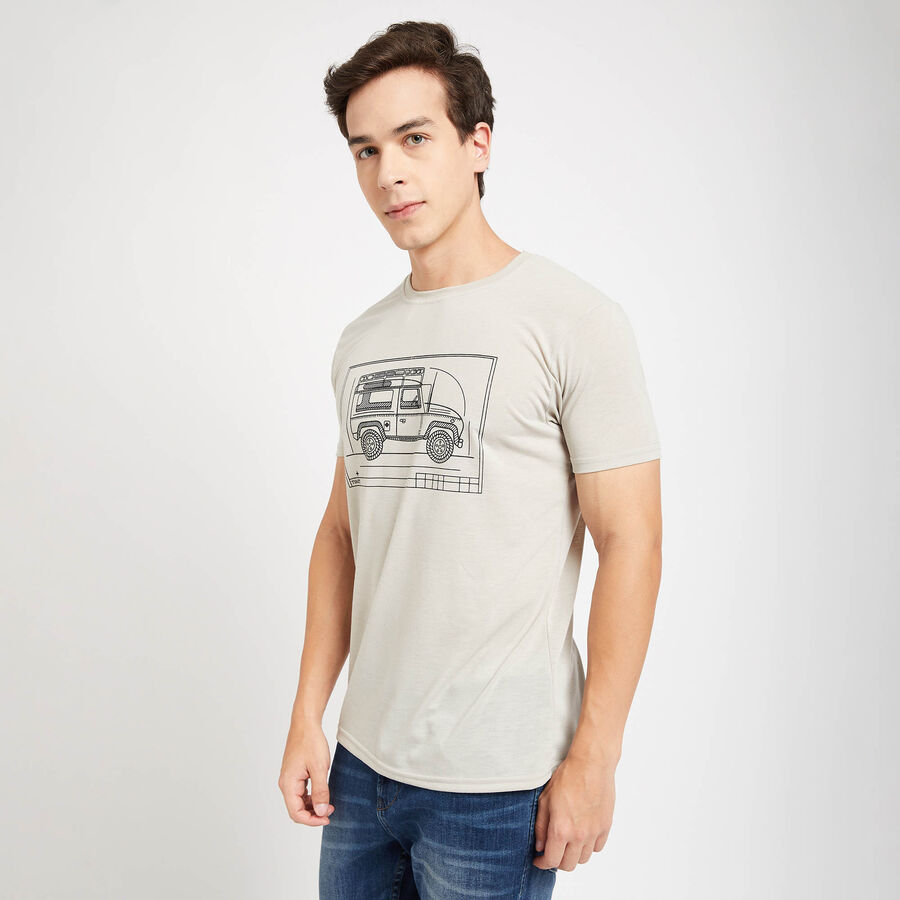 Round Neck T- Shirt, Light Grey, large image number null