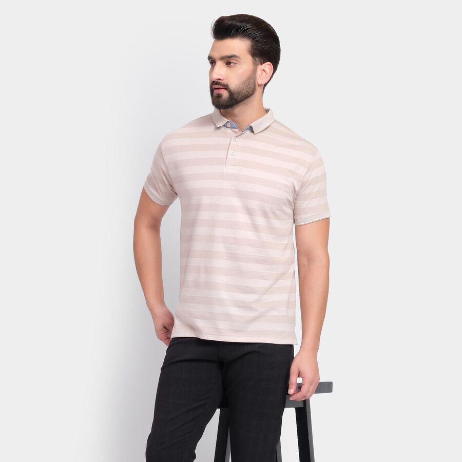 Men's Collared Half Sleeves T-Shirt , गहरा पीला, large
