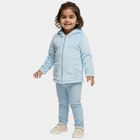 Girls Baby Blue Hooded Star Print Hipster Set, हल्का नीला, small image number null