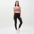 Women's Black Scoop Neck Athleisure Sports Bra, गुलाबी, small image number null