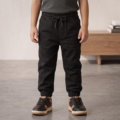 Boys' Black Drawstring Jogger Trousers