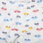 Boys White Regular Fit Printed Trunks, सफ़ेद, small