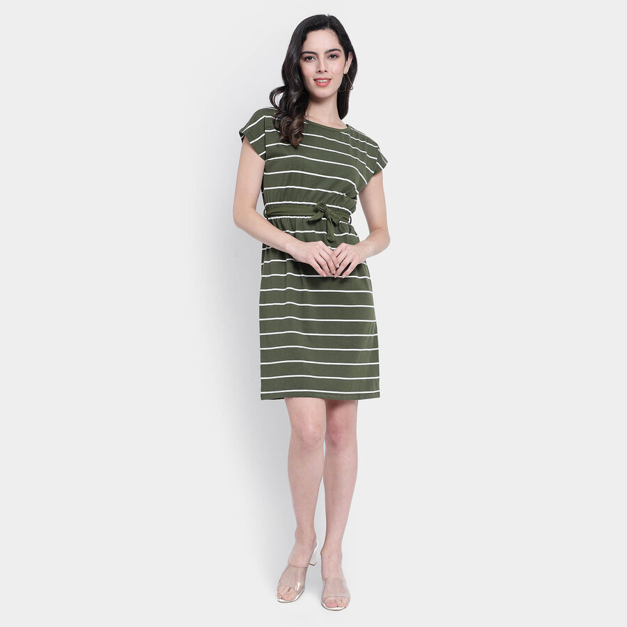 Stripes Dress, Olive, large image number null
