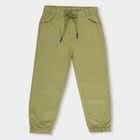 Boys Olive Green Regular Fit Jogger Trousers, Olive, small