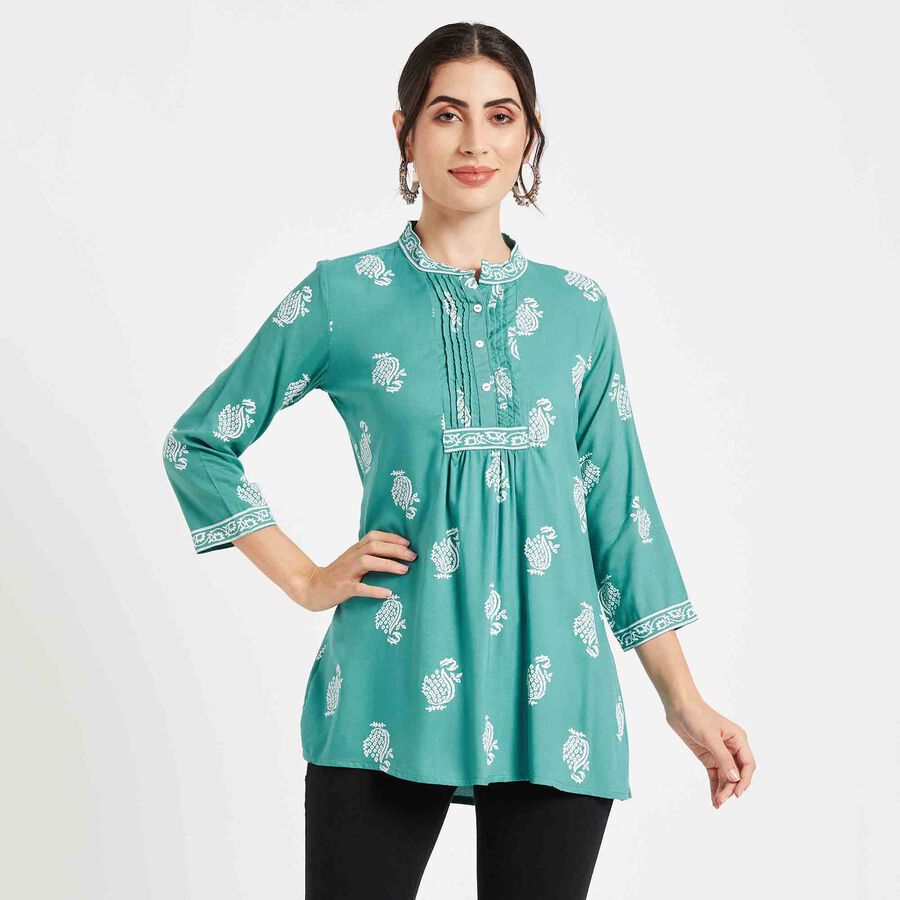 Printed Kurta, Light Green, large image number null