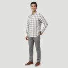 Men's Grey Cotton Casual Shirt, हल्का ग्रे, small