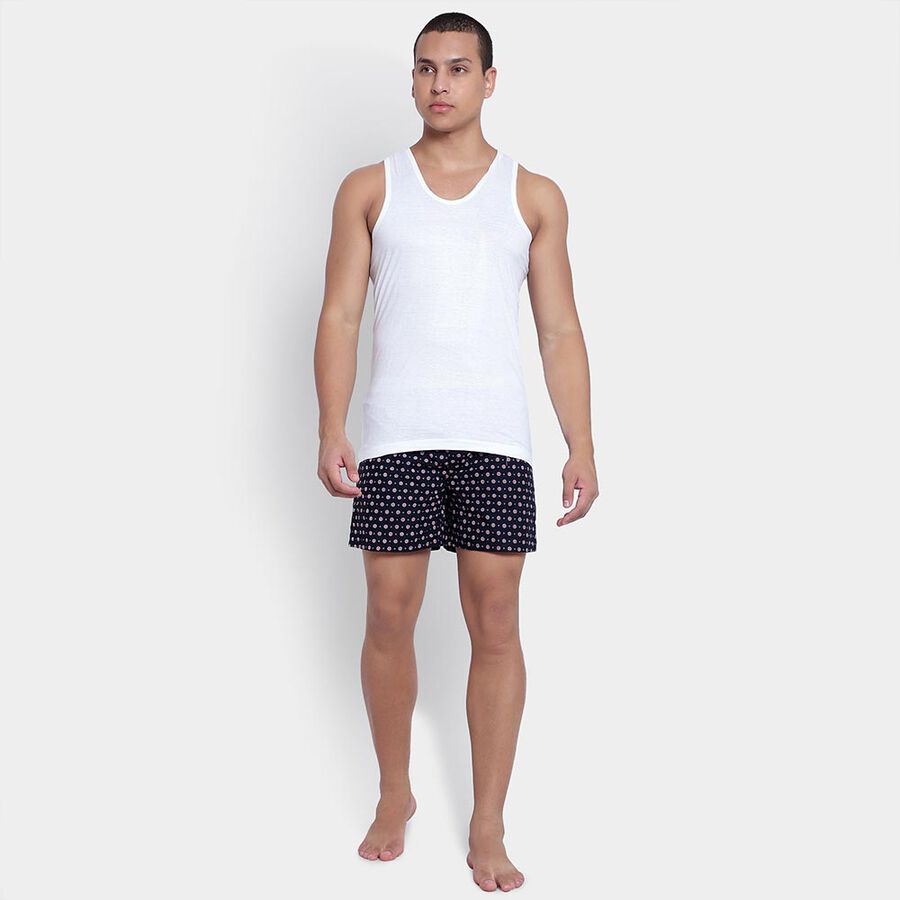 Cotton Solid Vest, White, large