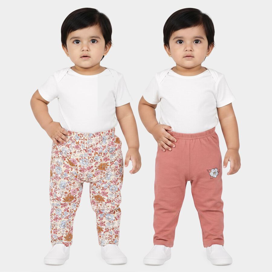Infants' Pink Straight Fit Printed Cotton Pyjama, हल्का गुलाबी, large