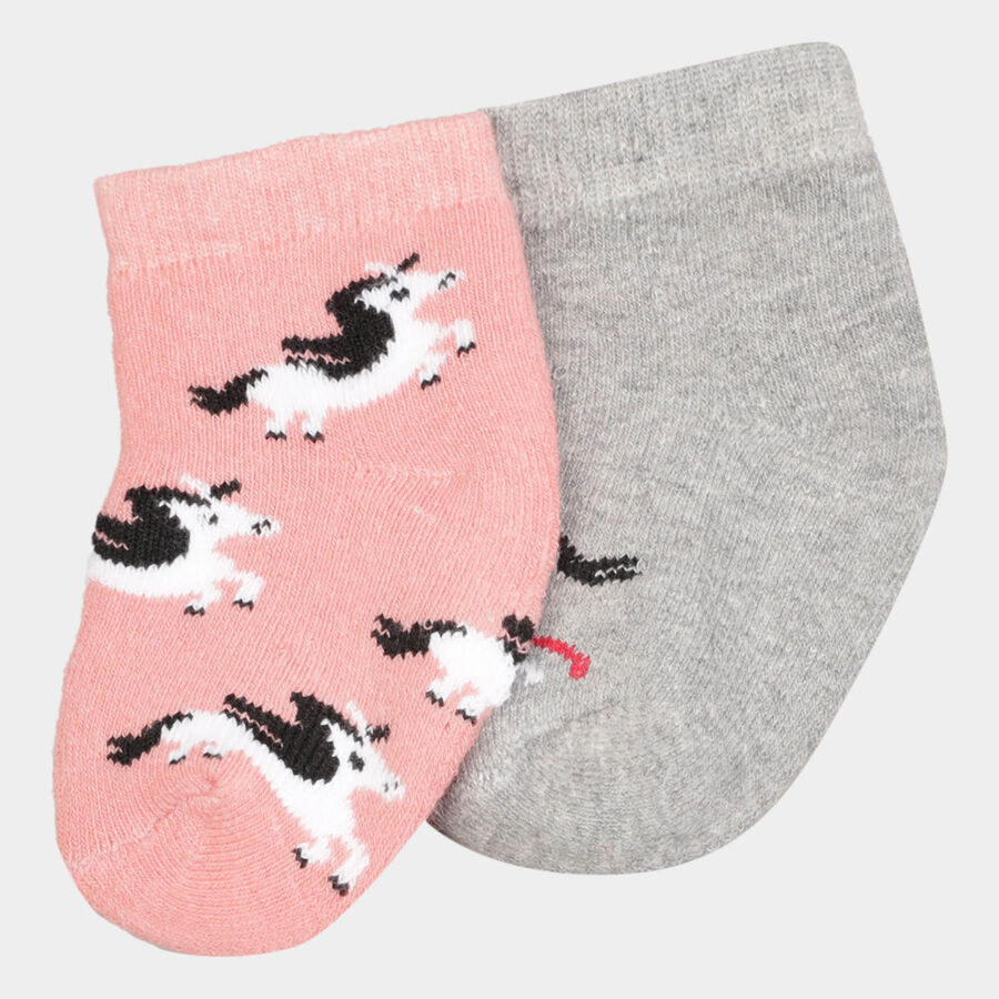 Infants Cotton Solid Socks, Pink, large image number null