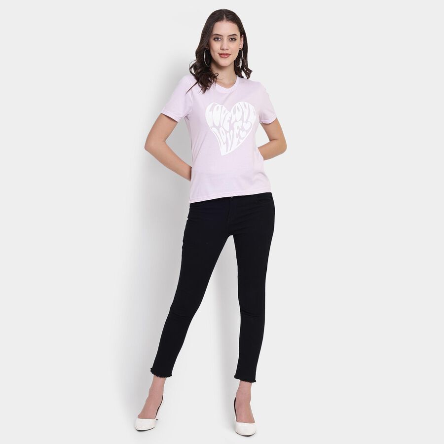 Ladies' Round Neck T-Shirt , लाइलेक, large image number null
