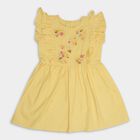 Girls' 100% Cotton Frock, पीला, small