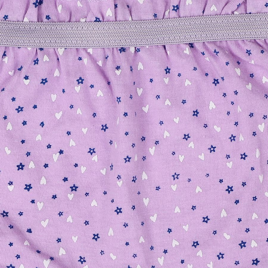 Girls Purple Regular Fit Printed Bloomers, Lilac, large