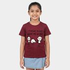 Girls Purple Round Neck Regular T-Shirt, Purple, small