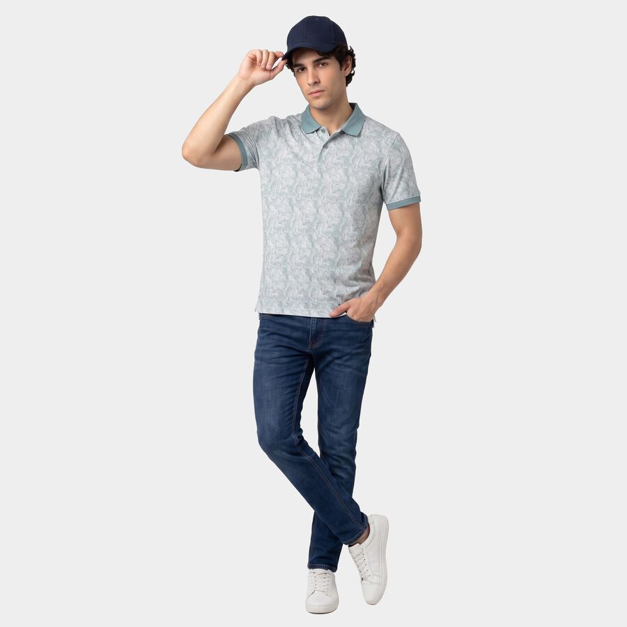 Men's Light Blue Cotton Polo Neck Polo T-Shirt, Light Blue, large