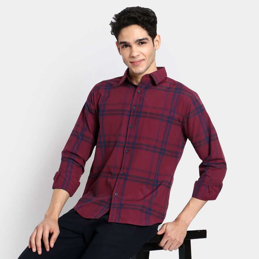 Men's Casual Shirt, मरून, large image number null
