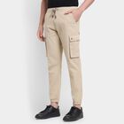 Men's Slim Fit Casual Trousers, Beige, small image number null