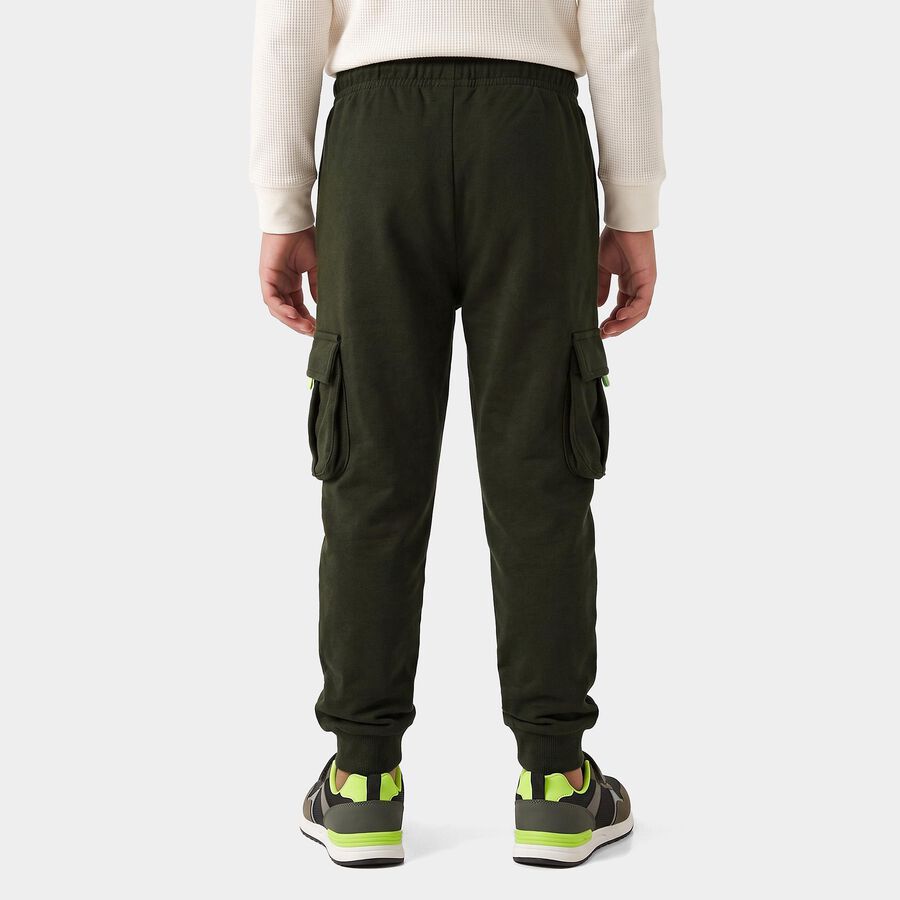 Boys' Olive Green Jogger Dinosaur Badge Cargo Pyjama, Olive, large
