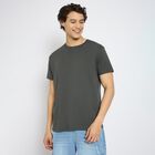 Men's 100% Cotton Round Neck Half Sleeves T-Shirt, Dark Grey, small image number null