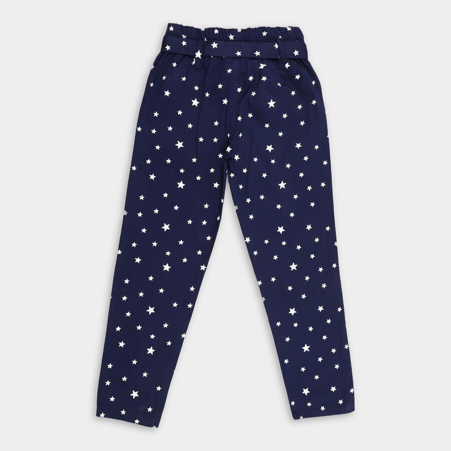 Girl's 100% Cotton Trousers, Navy Blue, large image number null