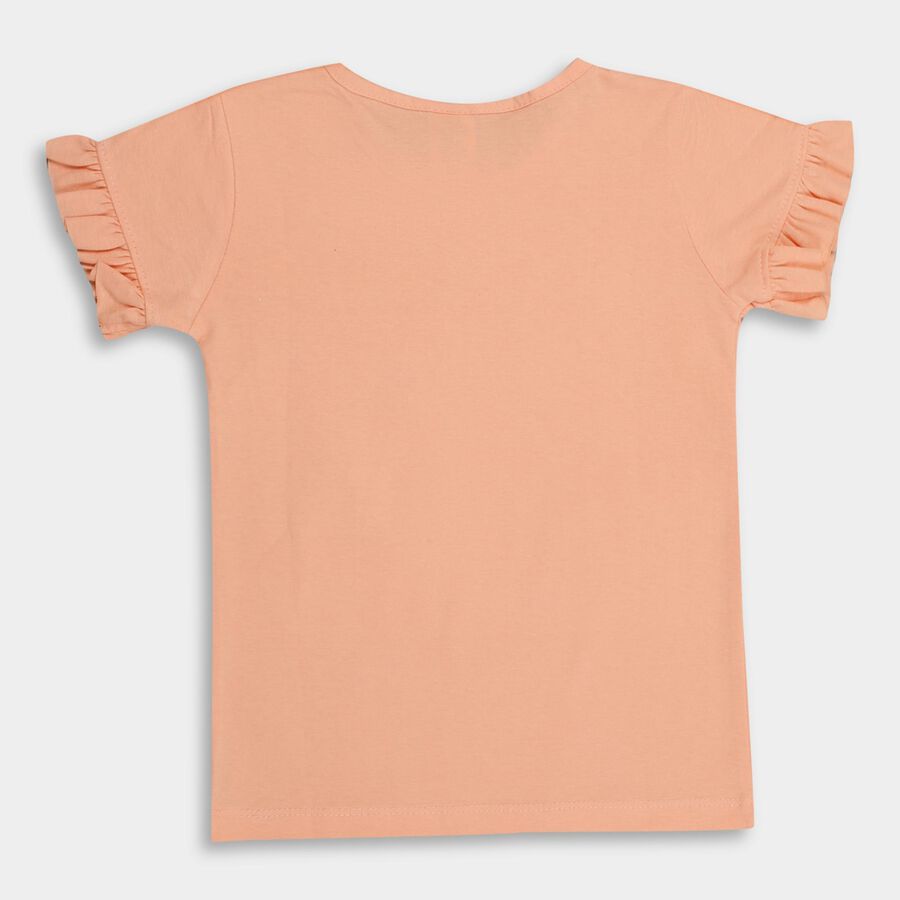 Girls' 100% Cotton T-Shirt , पीच, large image number null