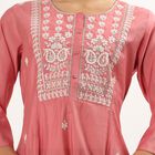 Women's Dusty Rose Pink Round Neck Bohemian Ethnic Set, गुलाबी, small image number null