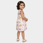 Girls' Light Pink Bow and Floral Printed A-Line Frock, Light Pink, small image number null