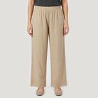 Women's Khaki Regular Fit Solid Palazzos, खाकी, small