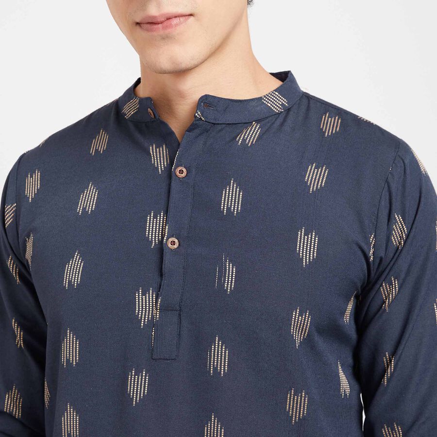 Printed Kurta, Navy Blue, large image number null
