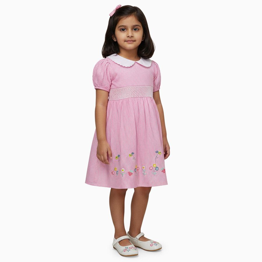 Girls' Frock, हल्का गुलाबी, large image number null