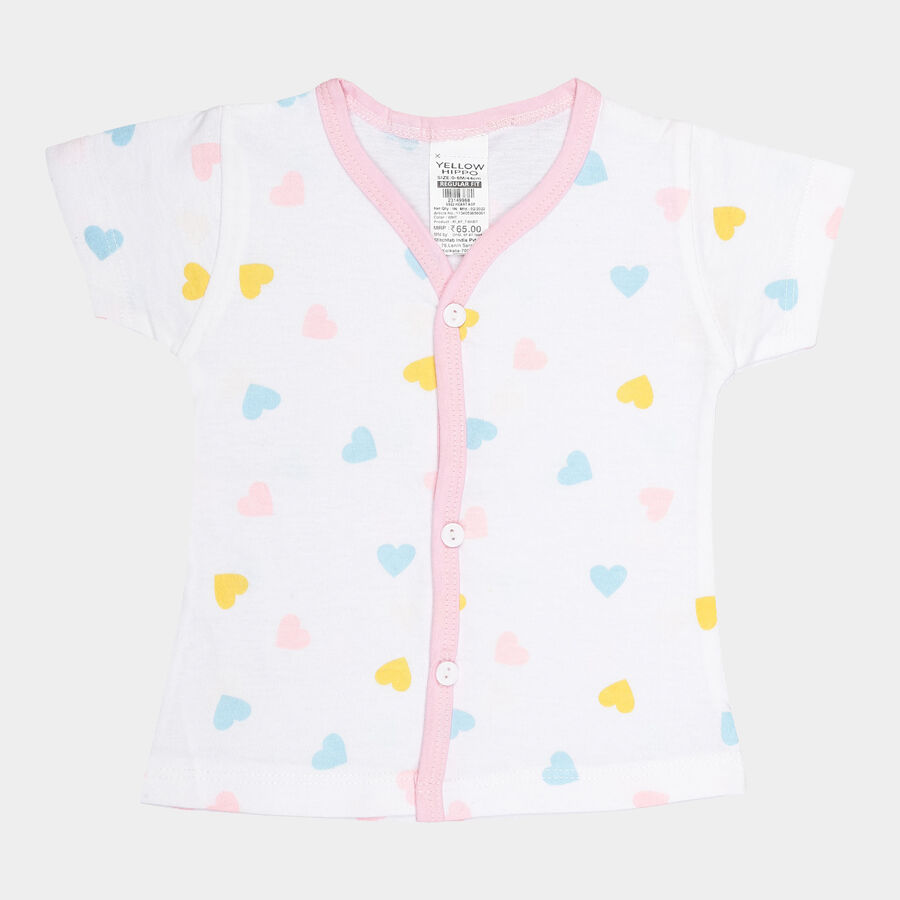 Infants Cotton Printed T-Shirt, White, large image number null