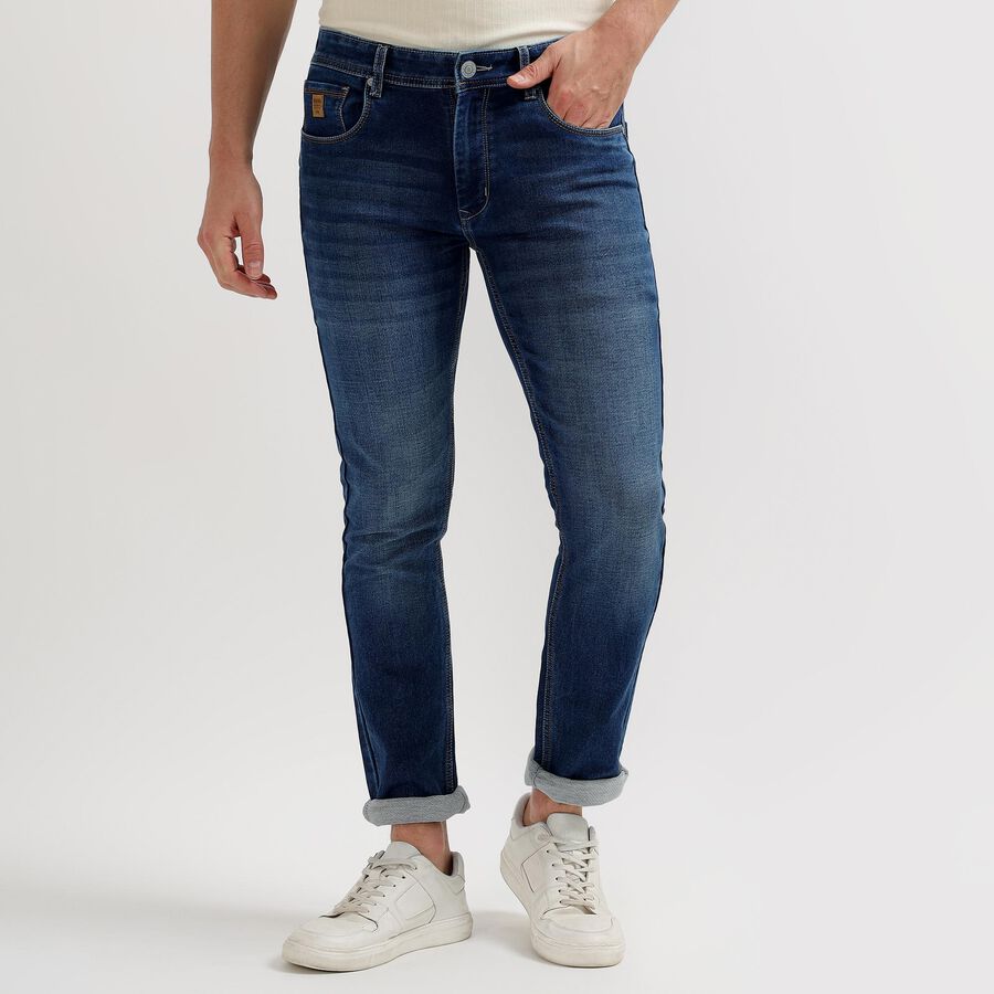Men's Slim Fit Jeans, Dark Blue, large image number null