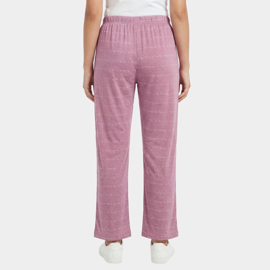 Women's Purple Regular Fit Heart Printed Pyjama, बैंगनी, large