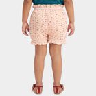 Girls' Peach Regular Fit Floral Printed Bloomer, पीच, small