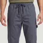 Men's Mid Blue Slim Fit Cargo Trousers, मध्यम नीला, small