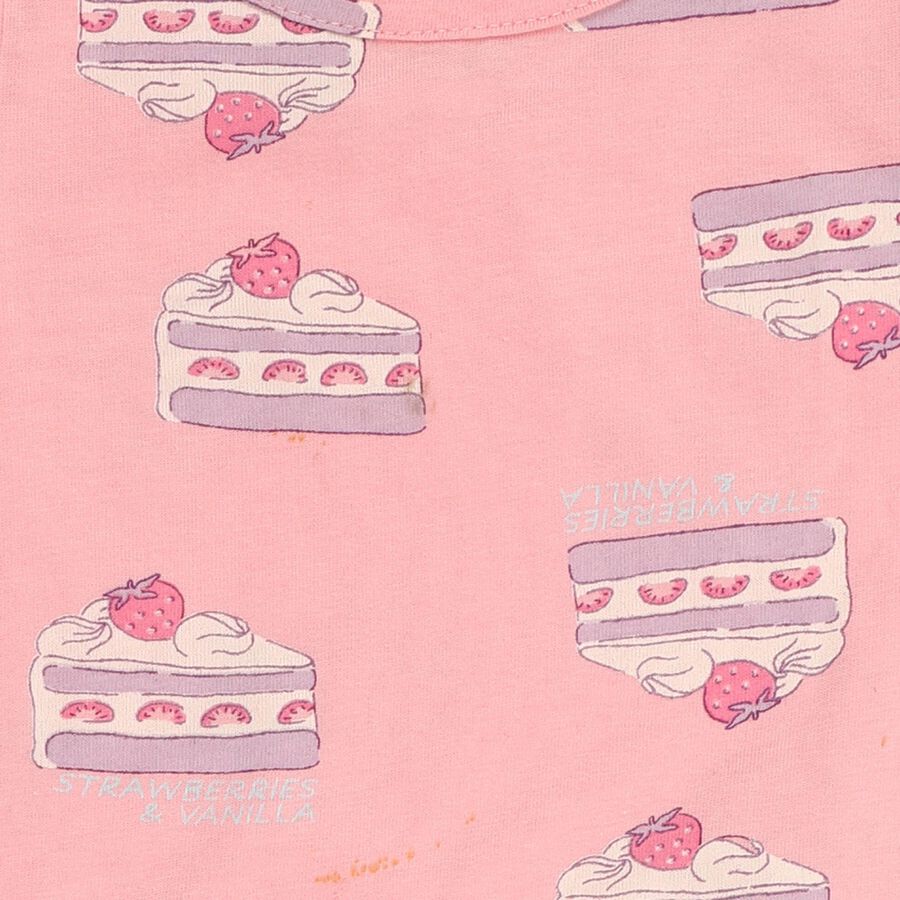 Infant Girl Soft Pink Cotton Round Neck Casual Shorts Set, हल्का गुलाबी, large image number null