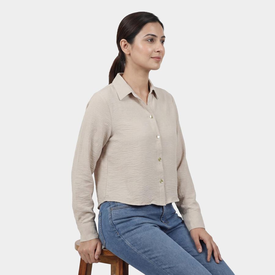 Women's Beige Classic Shirt, Beige, large