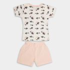 Infants' 100% Cotton Boat Neck Baba Suit, पीच, small image number null