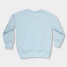 Boys Light Powder Blue Crew Neck Printed Sweatshirt, Light Blue, small image number null