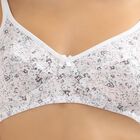 Women's Soft White Cotton V-Neck Basic Bralette, White, small image number null