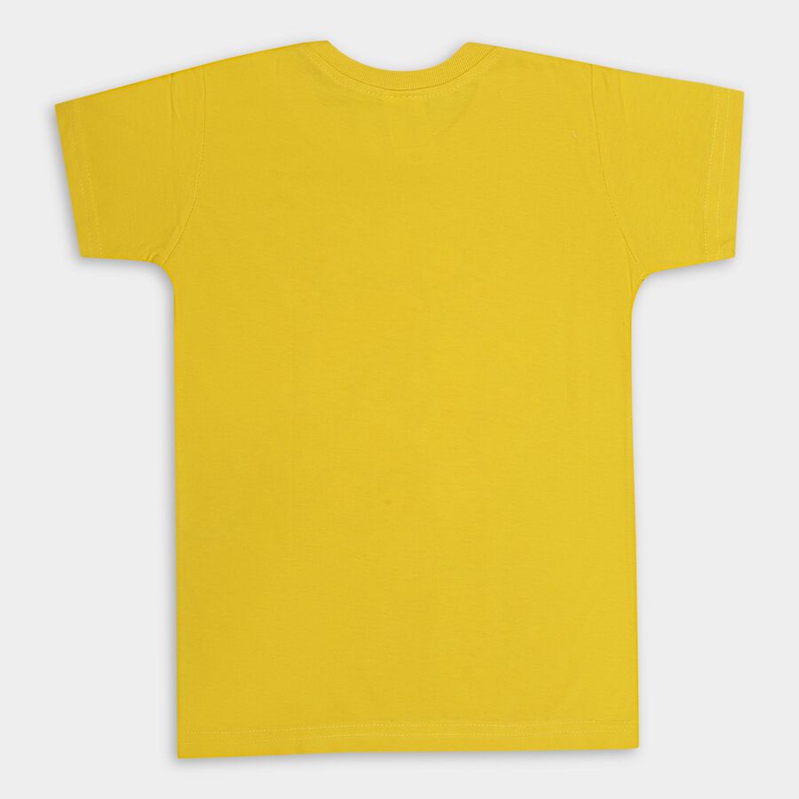 Boys' Half Sleeves T-Shirt , पीला, large