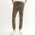 Men's Slim Fit Casual Trousers, Light Green, small image number null