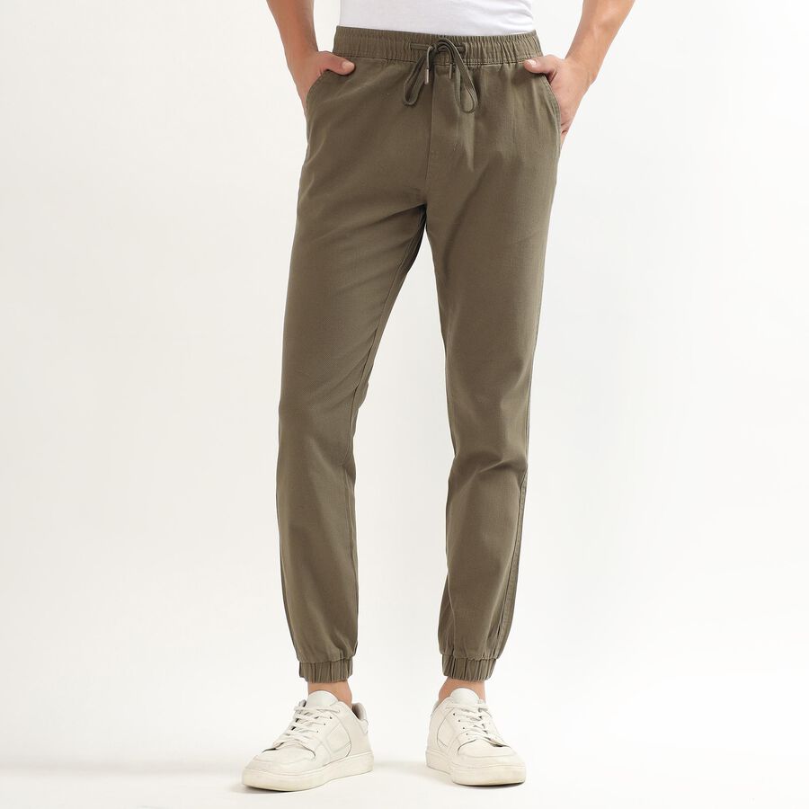 Men's Slim Fit Casual Trousers, Light Green, large image number null