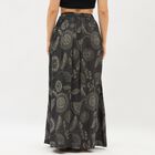 Women's Jet Black Printed Flared Ethnic Maxi Skirt, Light Grey, small image number null