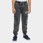 Boys' Washed Light Grey Relaxed Fit Cargo Jogger Jeans, Light Grey, small