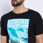 Men's 100% Cotton Round Neck Half Sleeves T-Shirt , काला, small
