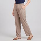 Women's Grey Regular Fit Solid Elastic Waist Palazzos, हल्का ग्रे, small