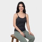 Women's Navy Blue Sleeveless Camisole Thermal, मध्यम नीला, small