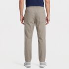 Men's Grey Slim Fit Flat-Front Trousers, Light Grey, small